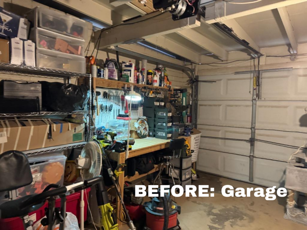 This picture shows a garage that will be remodeled into an ADU in Arizona.